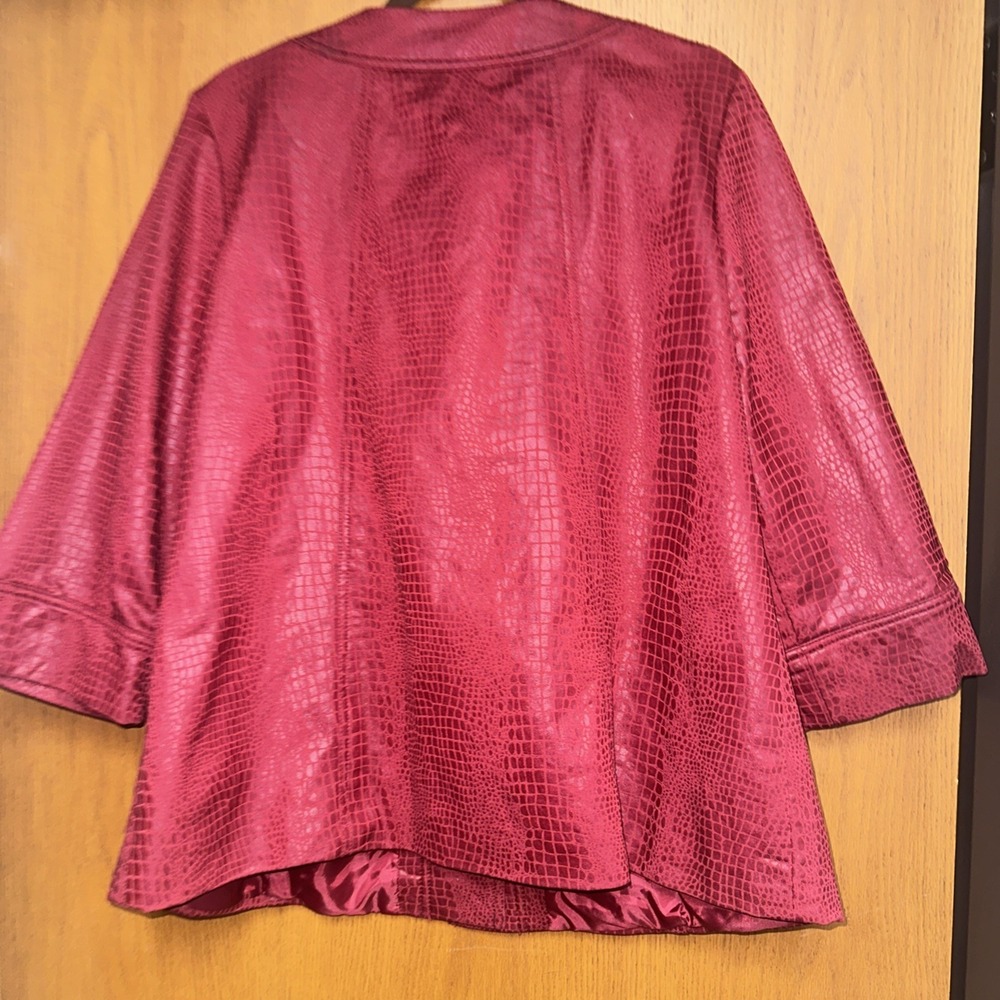Ruby Rd Women's Red Jacket Snake Sz 12 Long Sleeve Work/Casual - Picture 5 of 6